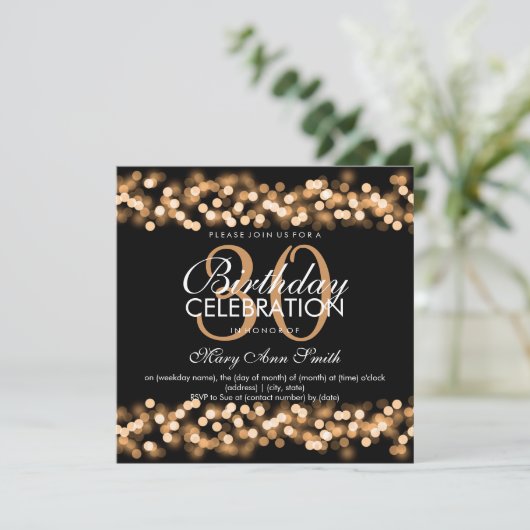 30e verjaardag Faux Gold Hollywood Glam Kaart (Staand voorkant)