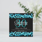 30e verjaardag Faux Turquoise Hollywood Glam Kaart (Staand voorkant)