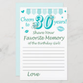 30e verjaardag Favoriete herinnering van de Birthd (Voorkant / Achterkant)
