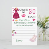 30e verjaardag Favoriete herinnering van het meisj (Staand voorkant)