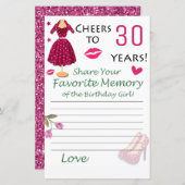 30e verjaardag Favoriete herinnering van het meisj (Voorkant / Achterkant)