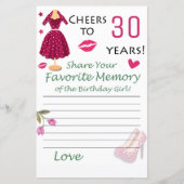 30e verjaardag Favoriete herinnering van het meisj (Voorkant)