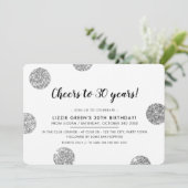 30E VERJAARDAG FEEST coole zilveren glitter polka  Kaart (Staand voorkant)