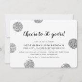 30E VERJAARDAG FEEST coole zilveren glitter polka  Kaart (Voorkant)