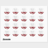 30e Verjaardag Feest Rood Roze Bloemen Dank u Ronde Sticker (Vel)