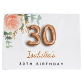 30e verjaardag floraal roos goud eucalyptusverjaar groot cadeauzakje (Voorkant)