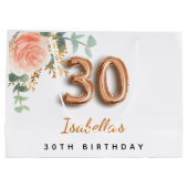 30e verjaardag floraal roos goud eucalyptusverjaar groot cadeauzakje (Achterkant)