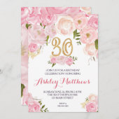30e verjaardag Floral Invitation, Kaart (Voorkant / Achterkant)