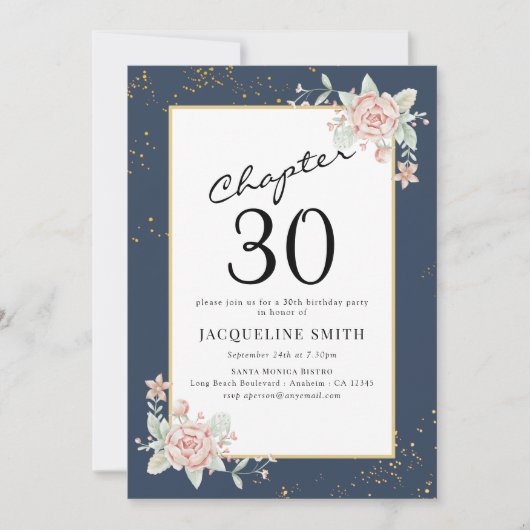 30e verjaardag Floral Kaart (Voorkant)