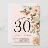 30e  verjaardag Floral Kaart (Voorkant)