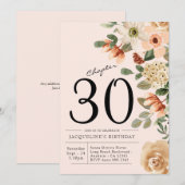 30e verjaardag Floral Kaart (Voorkant / Achterkant)