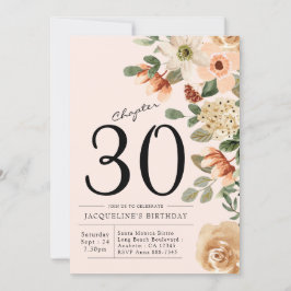 30e verjaardag Floral Kaart