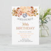 30e verjaardag Floral Sinaasappel Disco Kaart (Staand voorkant)