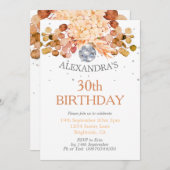 30e verjaardag Floral Sinaasappel Disco Kaart (Voorkant / Achterkant)