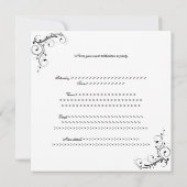 30e verjaardag Floral Swirls Black & White Kaart (Achterkant)