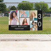 30e verjaardag Foto Collage 5 Afbeelding Zwart wit Spandoek (Insitu)