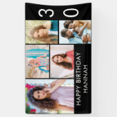 30e verjaardag Foto Collage 5 Afbeelding Zwart wit Spandoek (Verticaal)