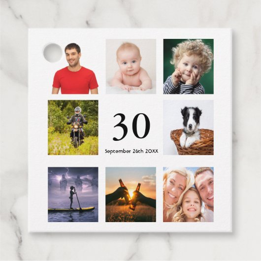 30e verjaardag foto collage man bedankt bedankjes labels (Voorkant)