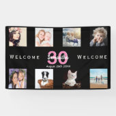 30e verjaardag foto collage meisje zwart spandoek (Horizontaal)