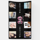 30e verjaardag foto collage meisje zwart spandoek (Verticaal)