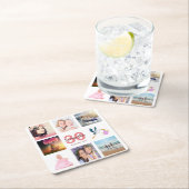 30e verjaardag foto collage naam kartonnen onderzetters (Insitu)