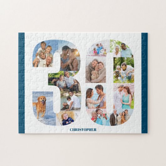 30e verjaardag Foto Collage nummer 30 Keepomwille Legpuzzel (Horizontaal)