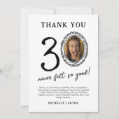 30e verjaardag foto dank je wel kaart (Voorkant)
