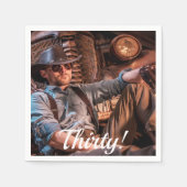 30e verjaardag foto dertig leuke jongens mannen servet (Voorkant)