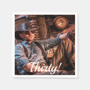 30e verjaardag foto dertig leuke jongens mannen servet