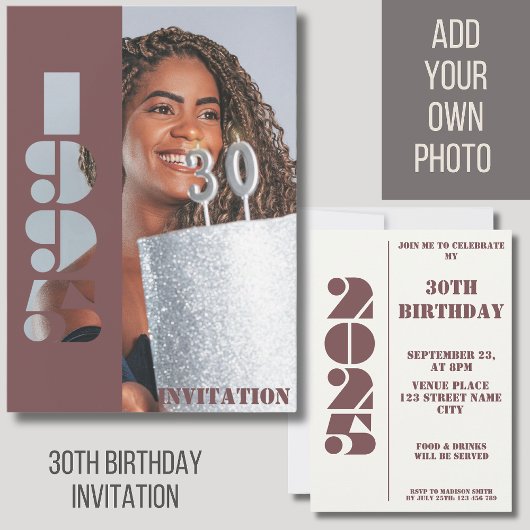 30e verjaardag foto geboren 1995 rode uitnodiging