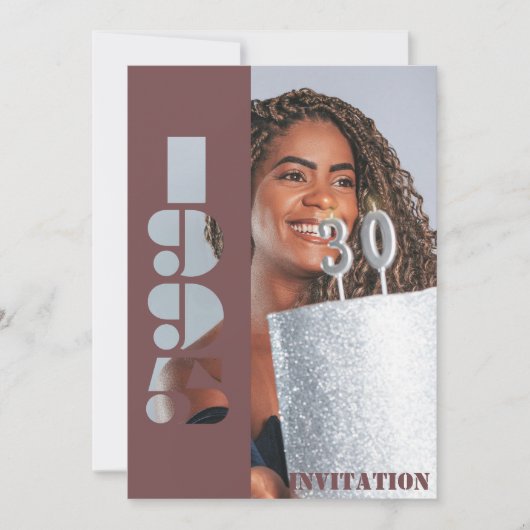 30e verjaardag foto geboren 1995 rode uitnodiging (Voorkant)