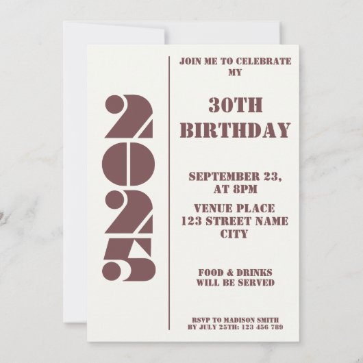 30e verjaardag foto geboren 1995 rode uitnodiging (Achterkant)