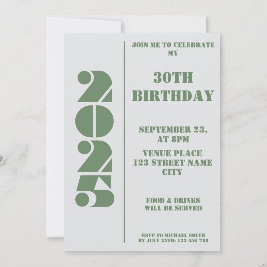 30e verjaardag foto geboren 1995 Uitnodiging (Achterkant)