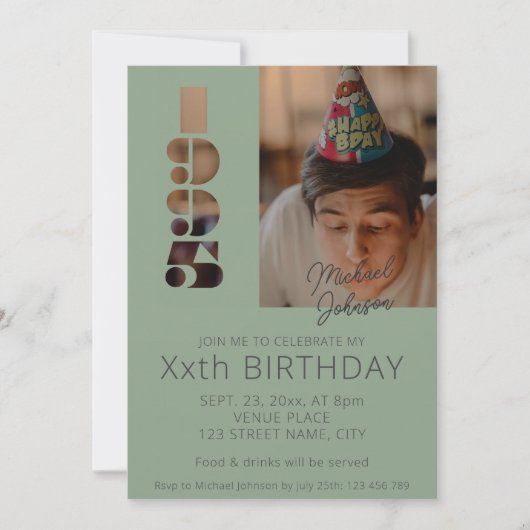 30e verjaardag foto geboren in 1995 groen kaart (Voorkant)