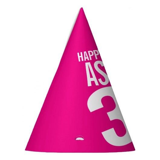 30e verjaardag foto gepersonaliseerd wit heet roze feesthoedjes (Links)