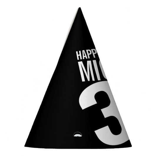 30e verjaardag foto gepersonaliseerde wit zwart feesthoedjes (Links)