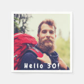 30e verjaardag foto hallo 30 jongens mannen servet (Voorkant)