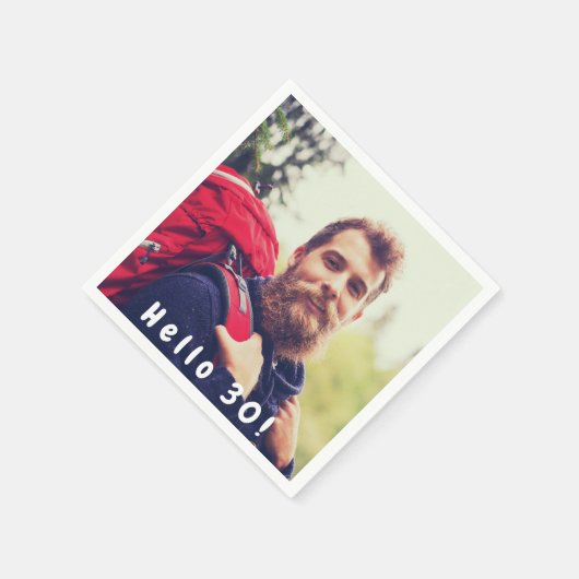 30e verjaardag foto hallo 30 jongens mannen servet (Hoek)