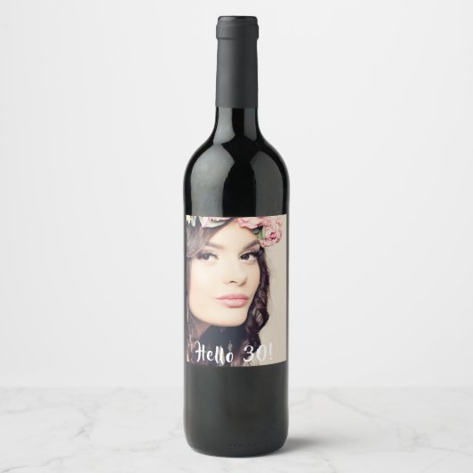 30e verjaardag foto hallo 30 wijn etiket (Voorkant)