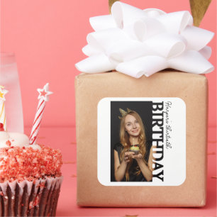 30e verjaardag foto hogeschool feest cadeautje vierkante sticker