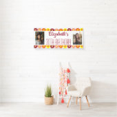 30e verjaardag Foto kleurrijke bloemen Spandoek (Insitu)