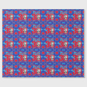 30e verjaardag foto leuke blauwe rode cadeauomslag cadeaupapier (Vlak)