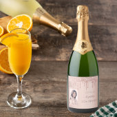 30e verjaardag foto roos goud glitter roze sparkling wijnetiket