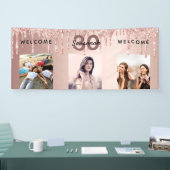 30e verjaardag foto roos gouden glitter sparkle spandoek (Beurs)