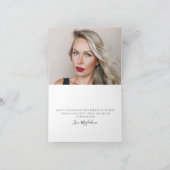 30e Verjaardag Foto Roze Bow Wildflower Gevouwen Bedankkaart (Binnen)