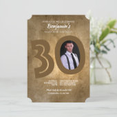 30e verjaardag foto uitnodiging (Staand voorkant)