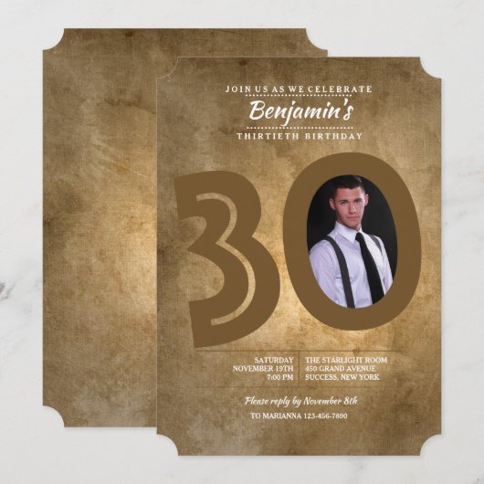 30e verjaardag foto uitnodiging (Voorkant / Achterkant)