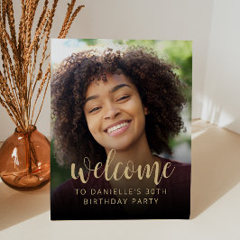 30e verjaardag foto welkom reclamebord met voetstuk