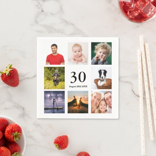 30e verjaardag fotocollage jongens servet (Insitu)