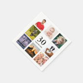 30e verjaardag fotocollage jongens servet (Hoek)